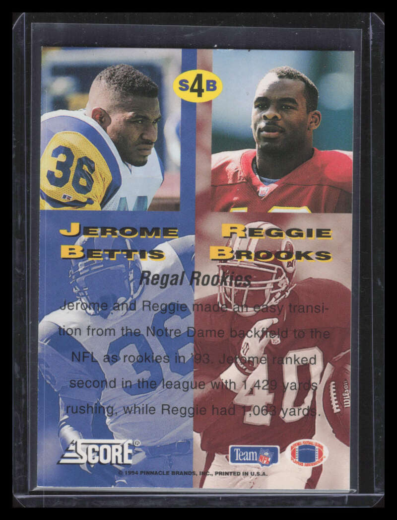 1994 Pinnacle/Sportflics Super Bowl 4 Reggie Brooks Jerome Bettis /2000 F06821