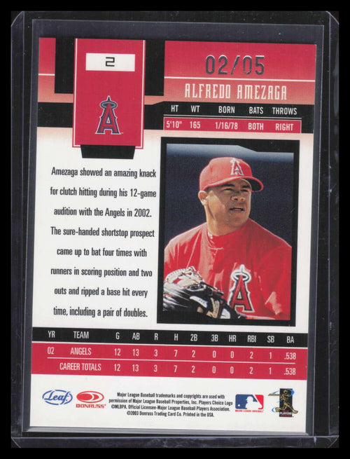 2003 Leaf Certified Materials Mirror Emerald 2 Alfredo Amezaga 2/5