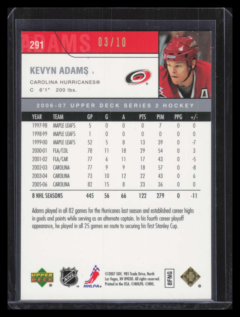 2006-07 Upper Deck High Gloss Parallel 291 Kevyn Adams 3/10