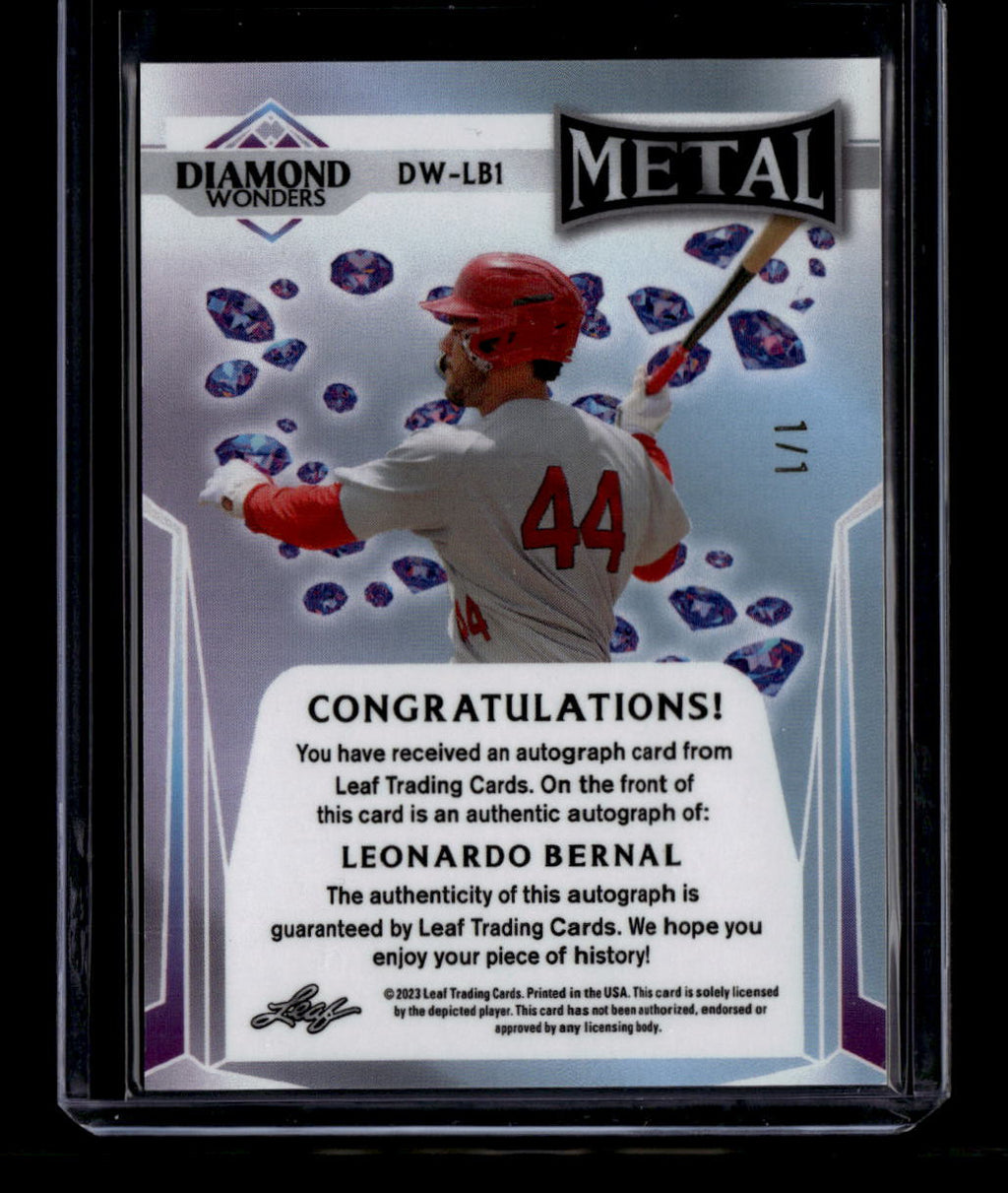 2023 Leaf Metal Diamond Wonders Autographs Sky Clouds Leo Bernal Rookie Auto 1/1