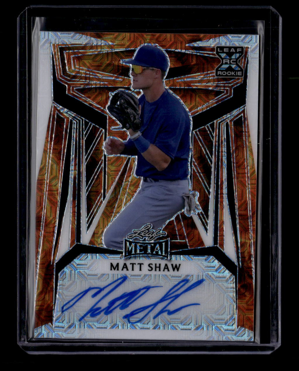 2023 Leaf Metal Autographs Mojo Orange bams1 Matt Shaw Rookie Auto 2/3