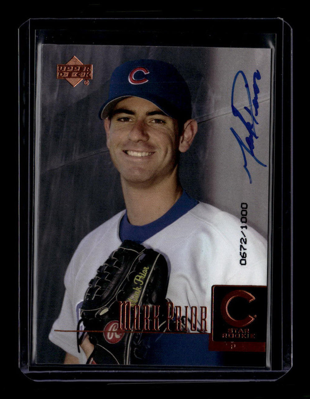 SOLD 180249 2001 Upper Deck Prospect Premieres 102 Mark Prior Rookie Auto 672/1000