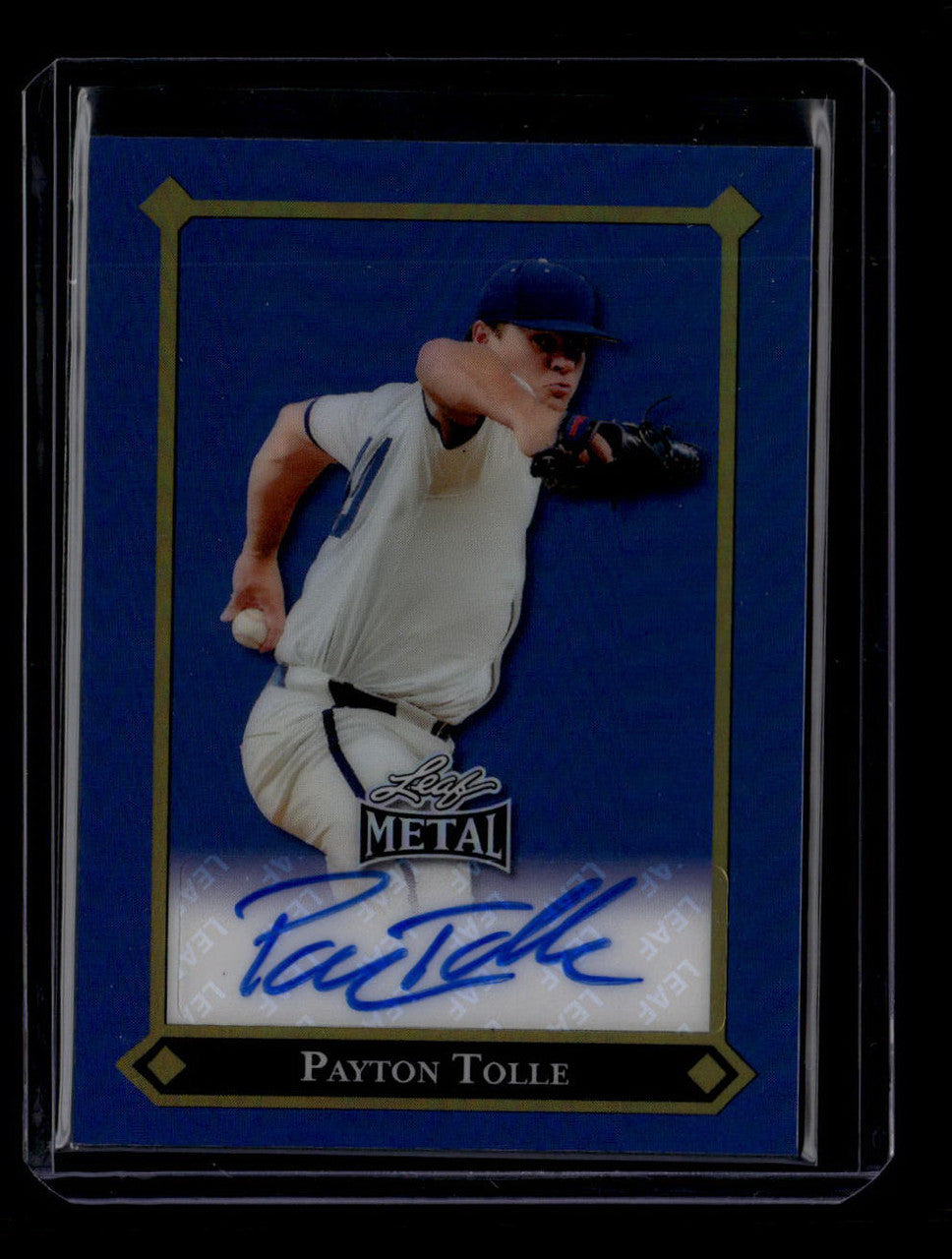 2025 Leaf Metal 92 Gold Rookies Autograph Blue lgrpt1 Payton Tolle RC Auto 15/25