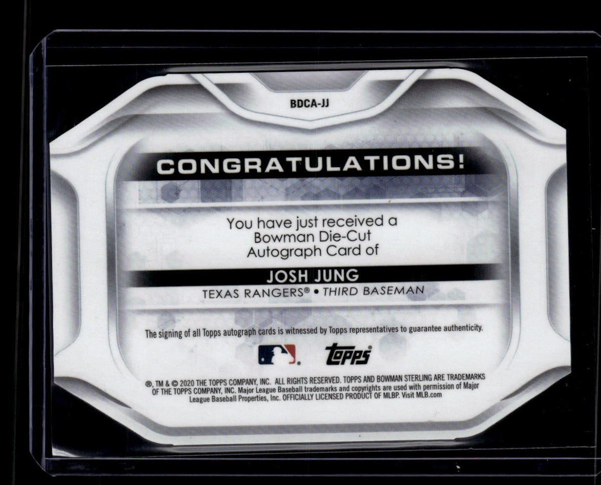 2020 Bowman Sterling Die Cut Autographs BDCAJJ Josh Jung Rookie Auto 96/99