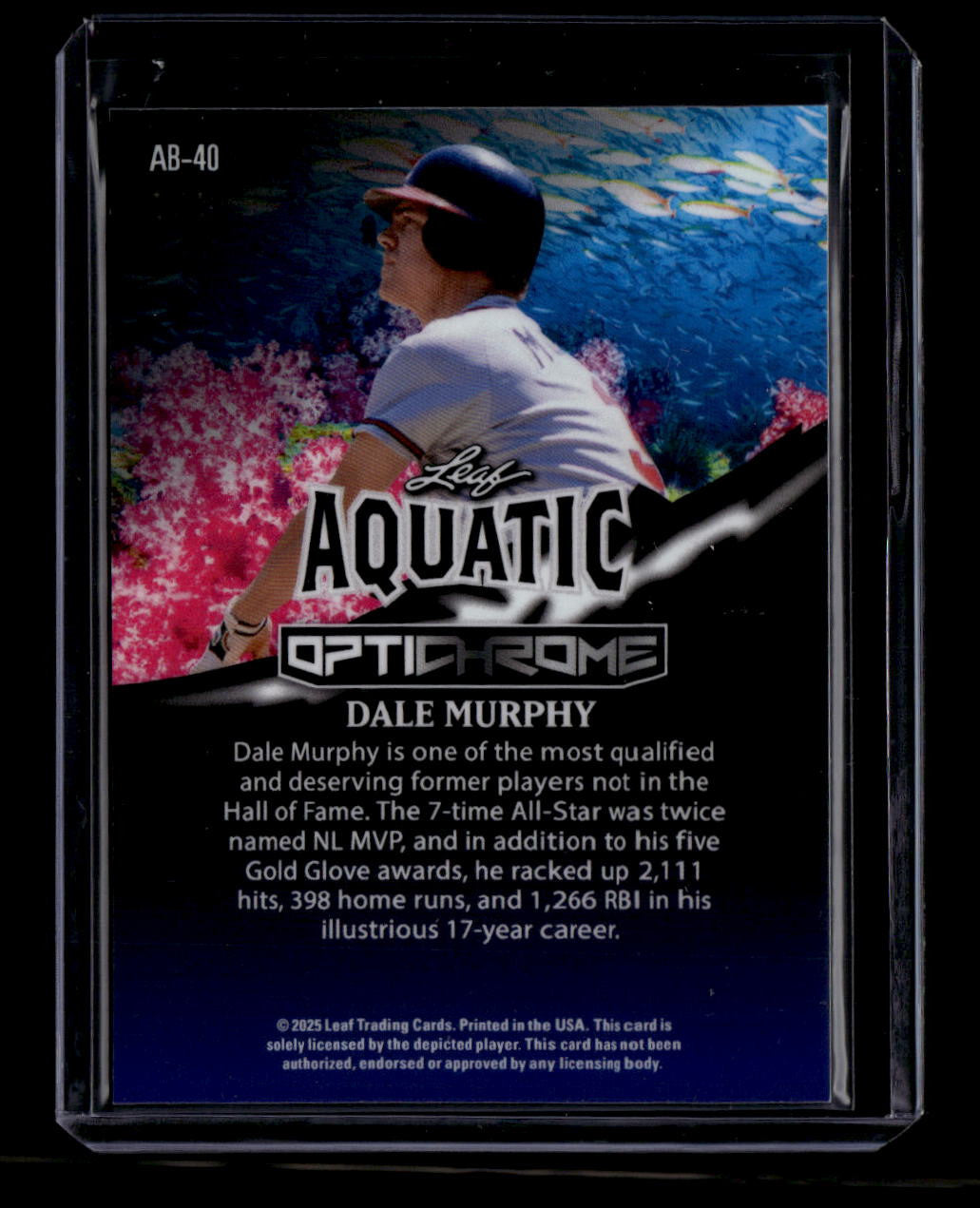 SOLD 180265 2025 Leaf Optichrome Aquatic Whale Shimmer ab40 Dale Murphy 1/1