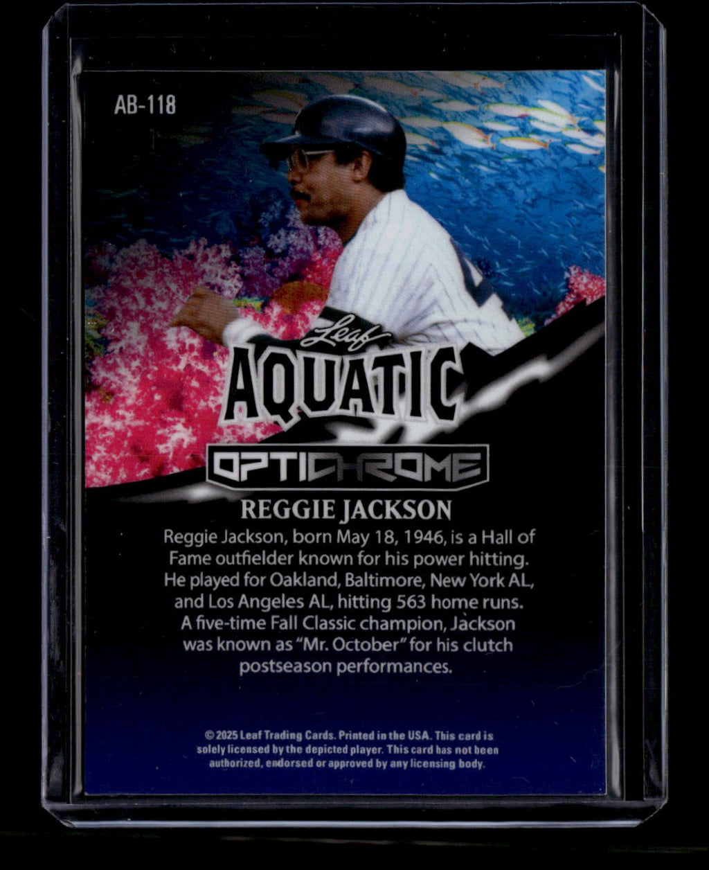 2025 Leaf Optichrome Aquatic Crab Prismatic ab118 Reggie Jackson 1/1