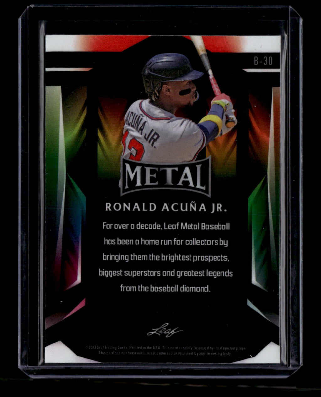 2023 Leaf Metal Wave Pink b30 Ronald Acuna Jr. 6/7