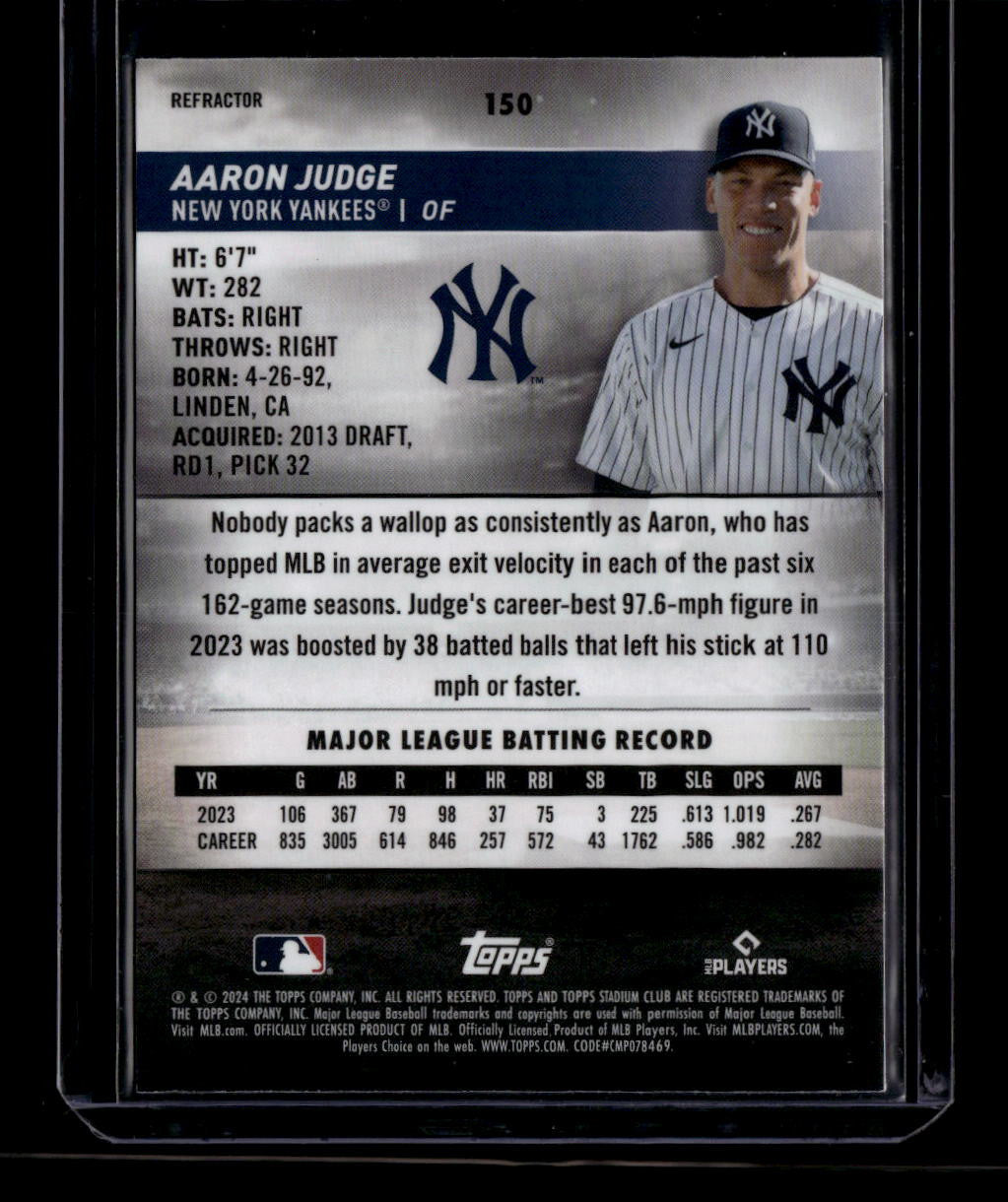 2024 Stadium Club Chrome Refractor 150 Aaron Judge