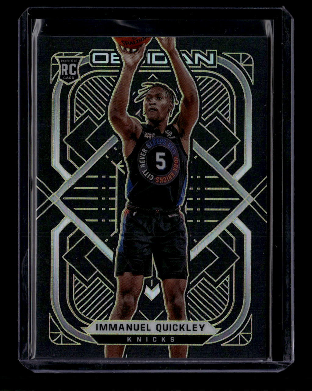 SOLD 180278 2020-21 Panini Obsidian Electric Etch Yellow 154 Immanuel Quickley Rookie 8/10