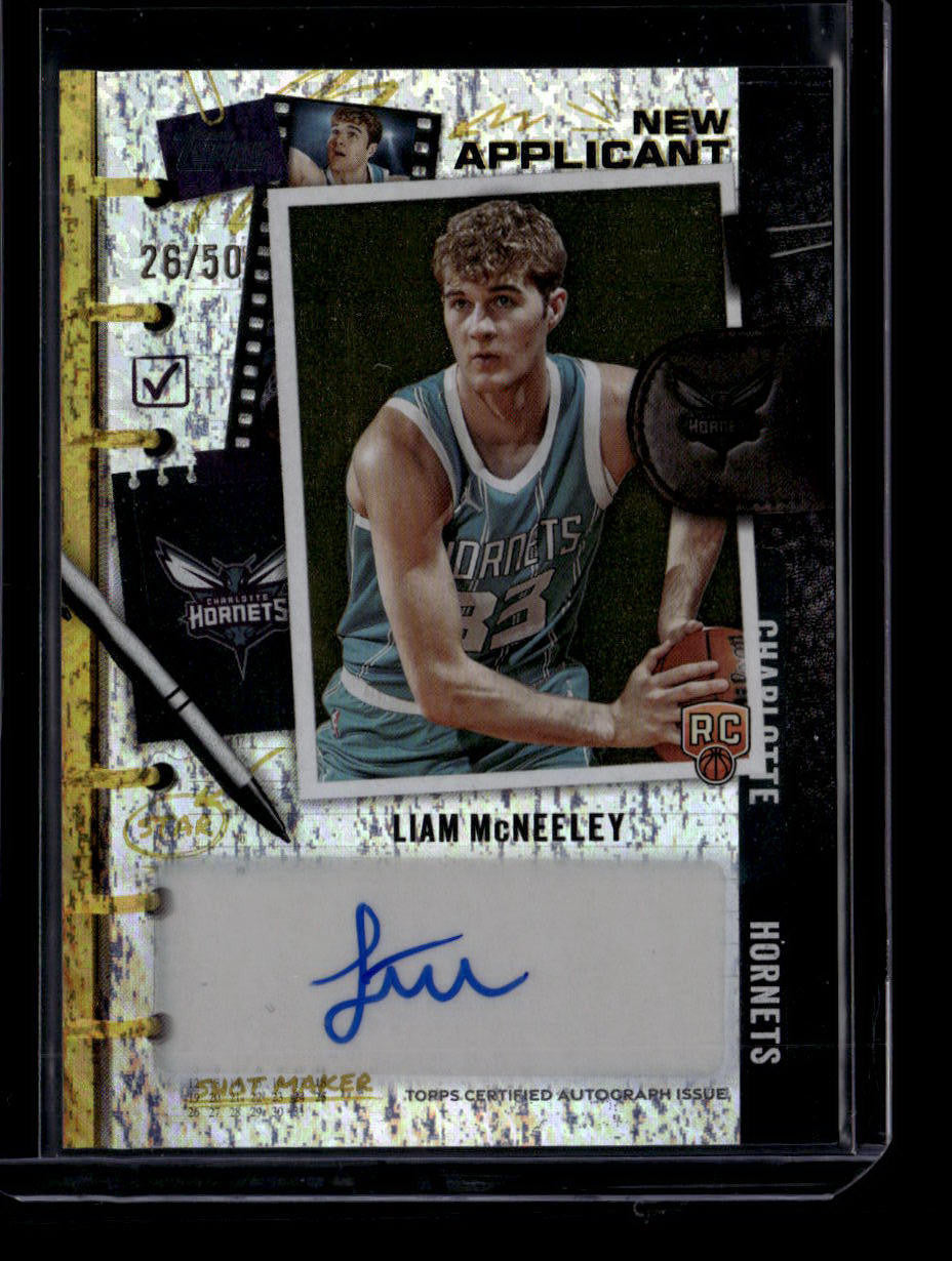 2025-26 Topps New Applicants Autographs Gold Foil Liam McNeeley RC Auto 26/50