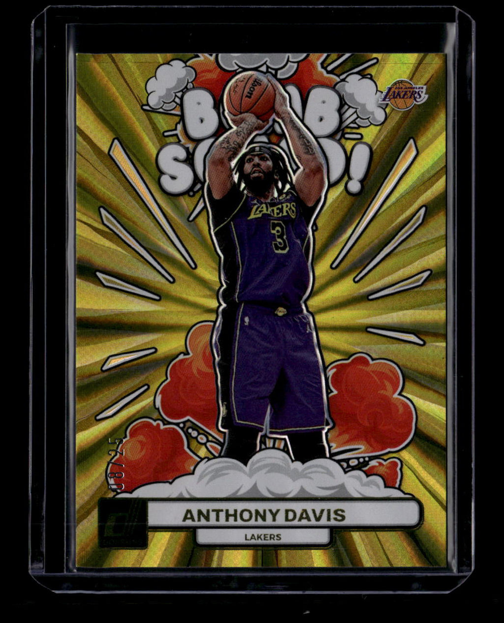 2023-24 Donruss Bomb Squad Holo Yellow Laser 8 Anthony Davis 8/25