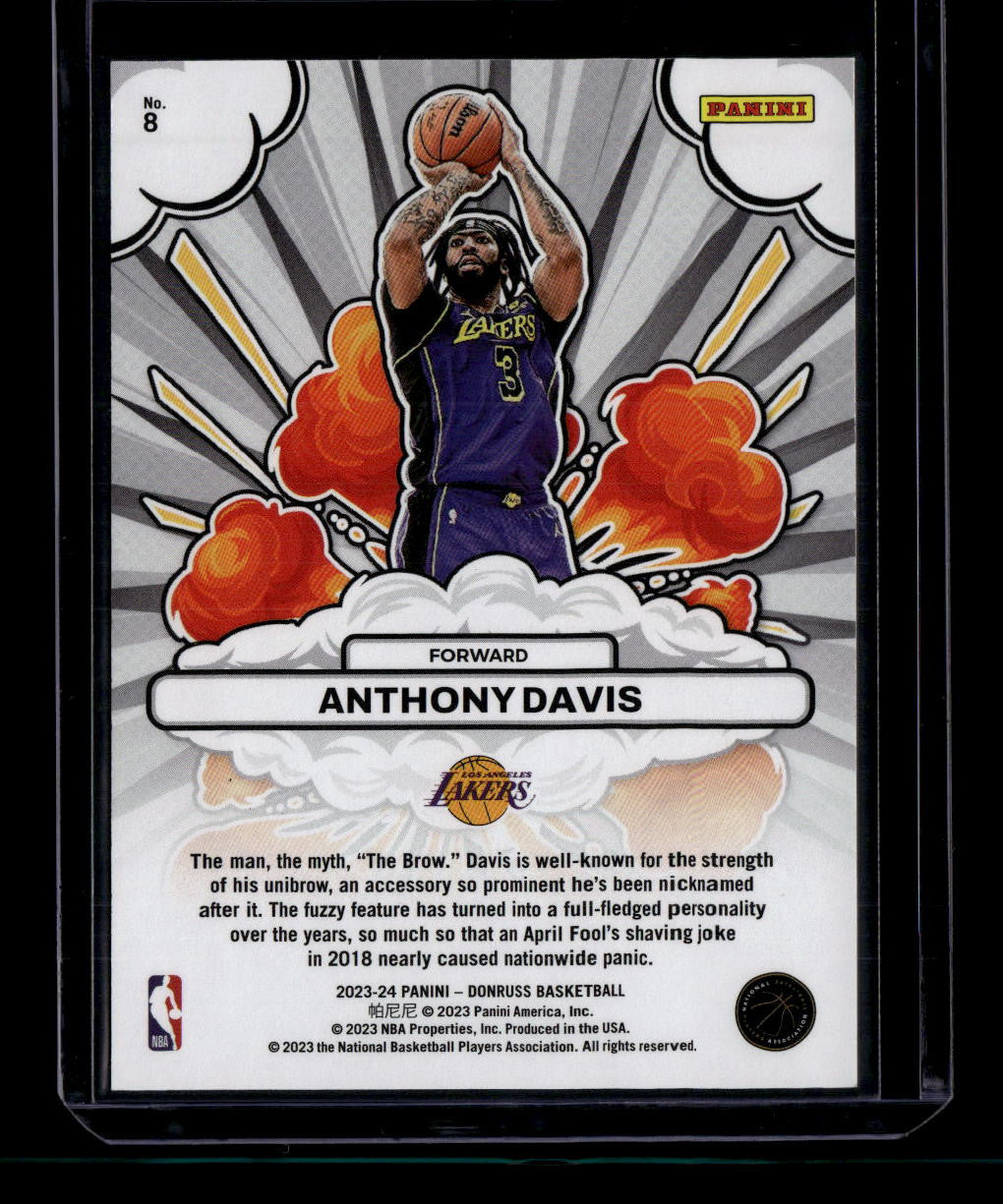 2023-24 Donruss Bomb Squad Holo Yellow Laser 8 Anthony Davis 8/25