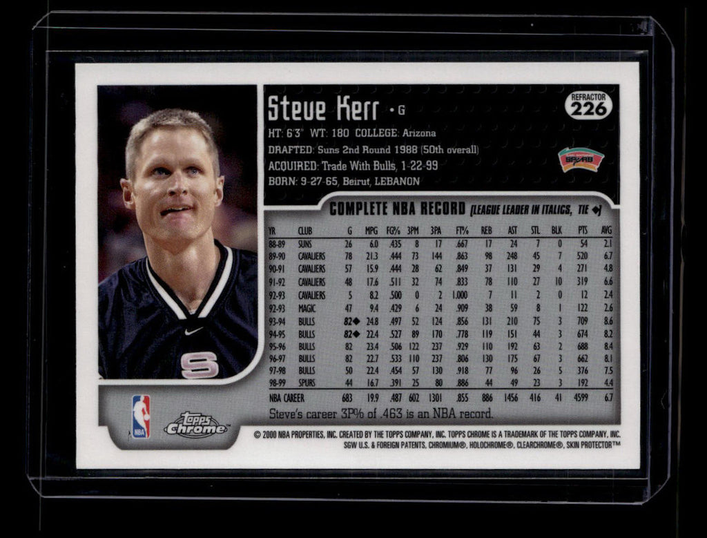 1999-00 Topps Chrome Refractor 226 Steve Kerr