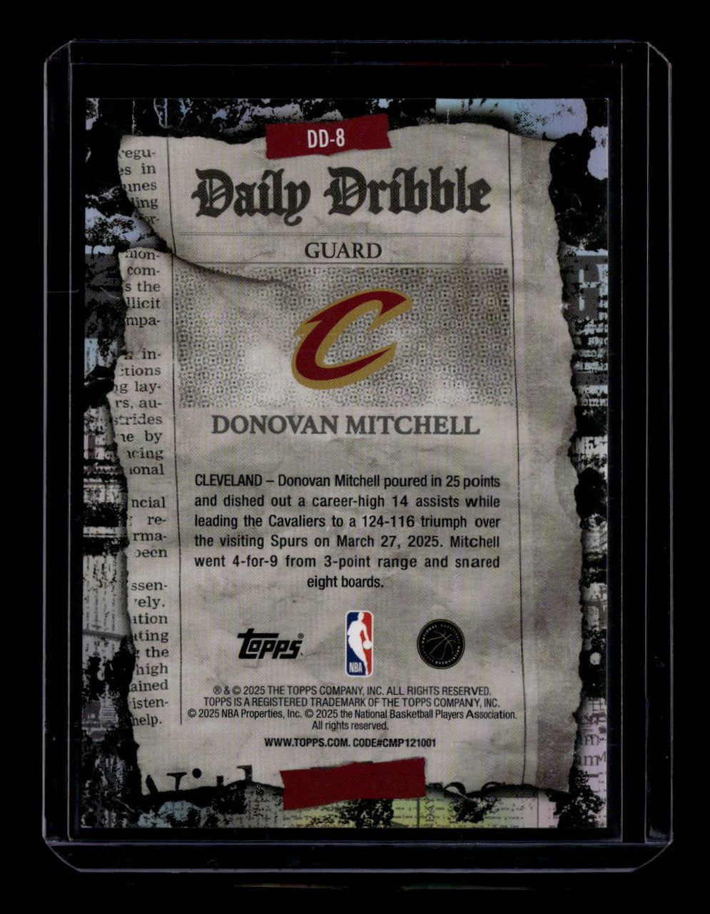 2025-26 Topps The Daily Dribble Gold Rainbow dd8 Donovan Mitchell 19/50