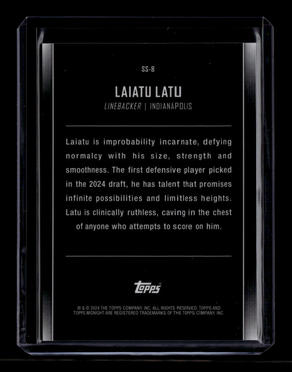 2024 Topps Midnight Star Studded Daybreak ss8 Laiatu Latu Rookie 4/5