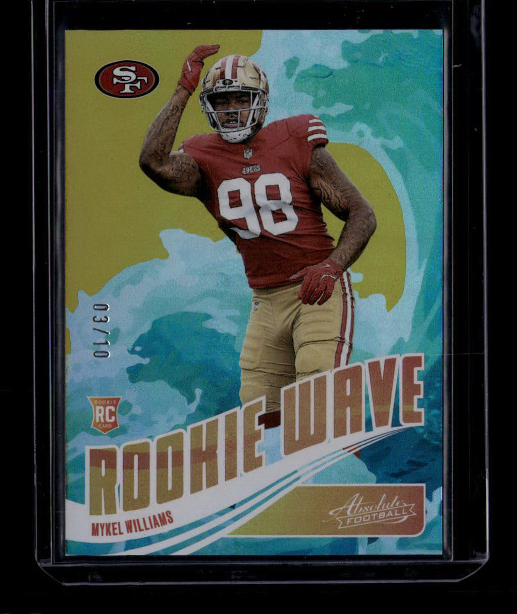 2025 Absolute Rookie Wave Spectrum Gold 13 Mykel Williams Rookie 3/10