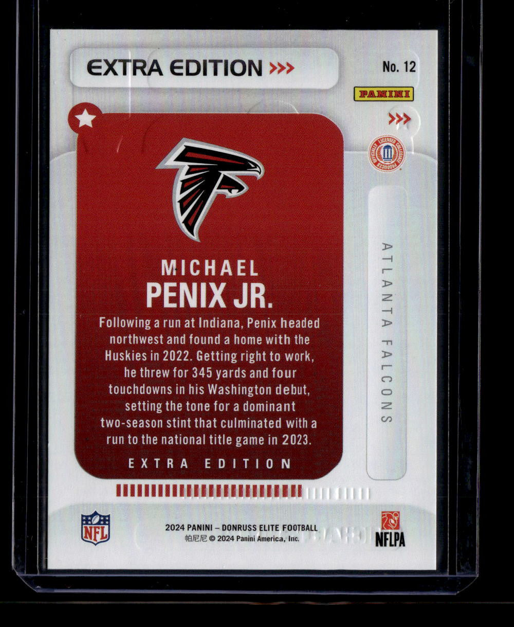 2024 Elite Extra Edition Blue 12 Michael Penix Jr. Rookie 6/10