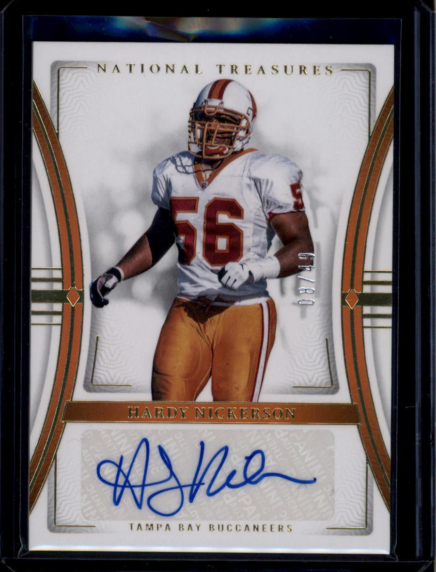 SOLD 180310 2023 Panini National Treasures Signatures Gold 91 Hardy Nickerson Auto 8/49