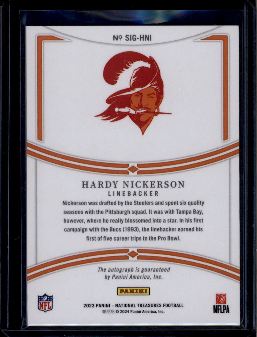 SOLD 180310 2023 Panini National Treasures Signatures Gold 91 Hardy Nickerson Auto 8/49