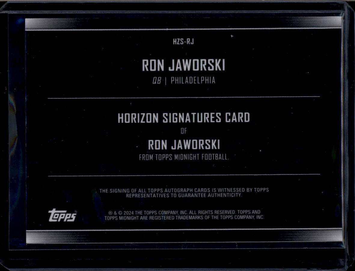 2024 Topps Midnight Horizon Signatures Twilight HZSRJ Ron Jaworski Auto 99/99