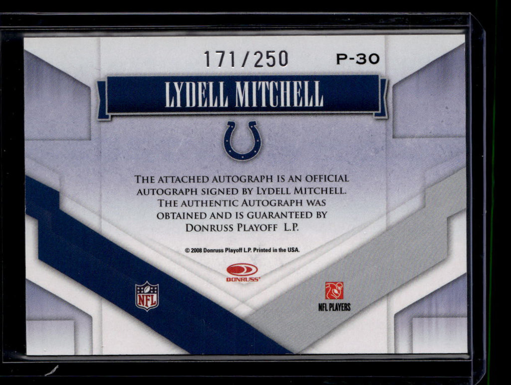 2008 Donruss Gridiron Gear Performers Autographs 30 Lydell Mitchell Auto 171/250
