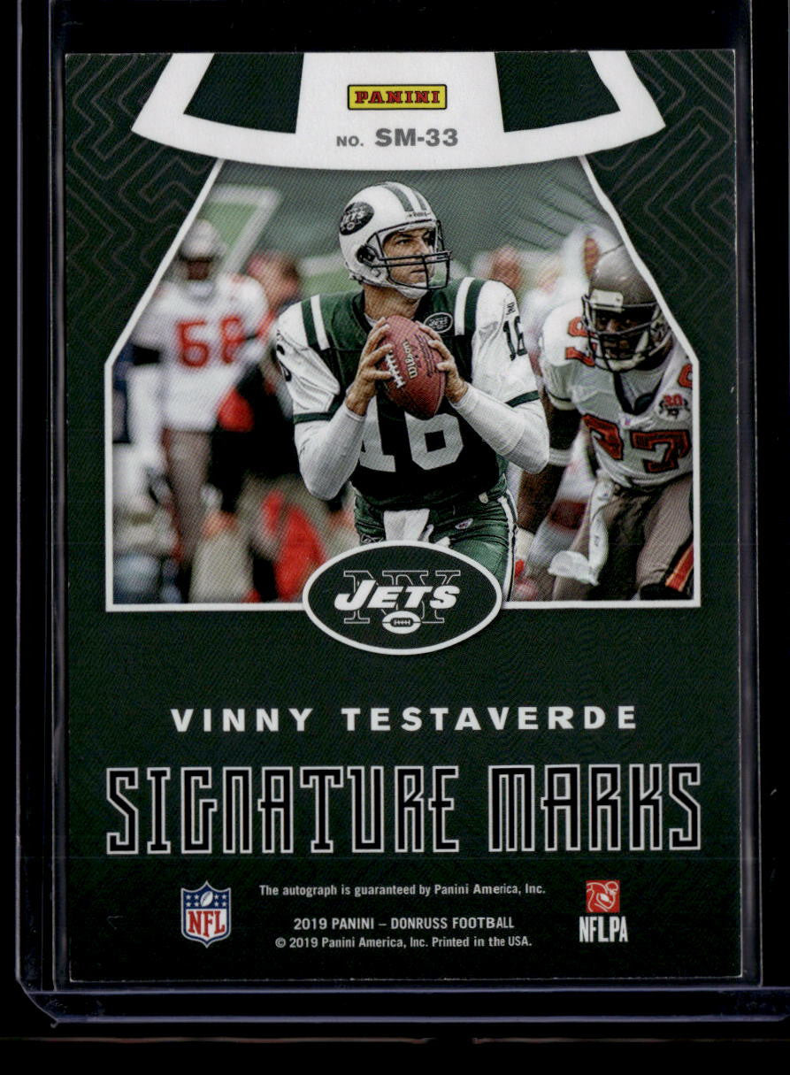 SOLD 180316 2019 Donruss Signature Marks Blue 33 Vinny Testaverde Auto 17/50