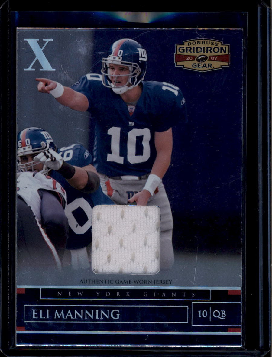 2007 Donruss Gridiron Gear Jerseys X's 4 Eli Manning Jersey 50/105
