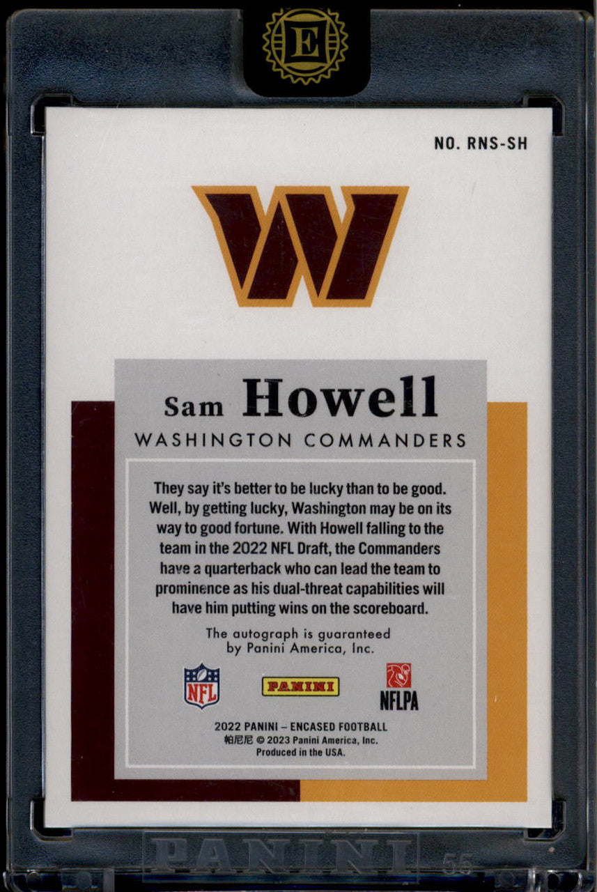2022 Panini Encased Rookie Notable Signatures Sapphire Sam Howell RC Auto 22/50