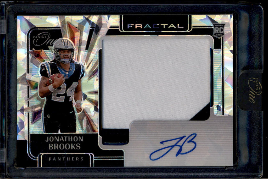SOLD 180325 2024 Panini One Rookie Fractal Autograph 403 Jonathan Brooks RC Patch Auto 23/50