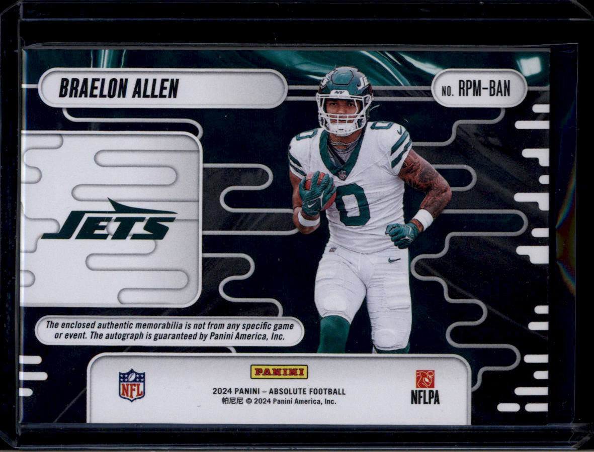 2024 Absolute RPM Autographs Spectrum 32 Braelon Allen RC Patch Auto 77/99