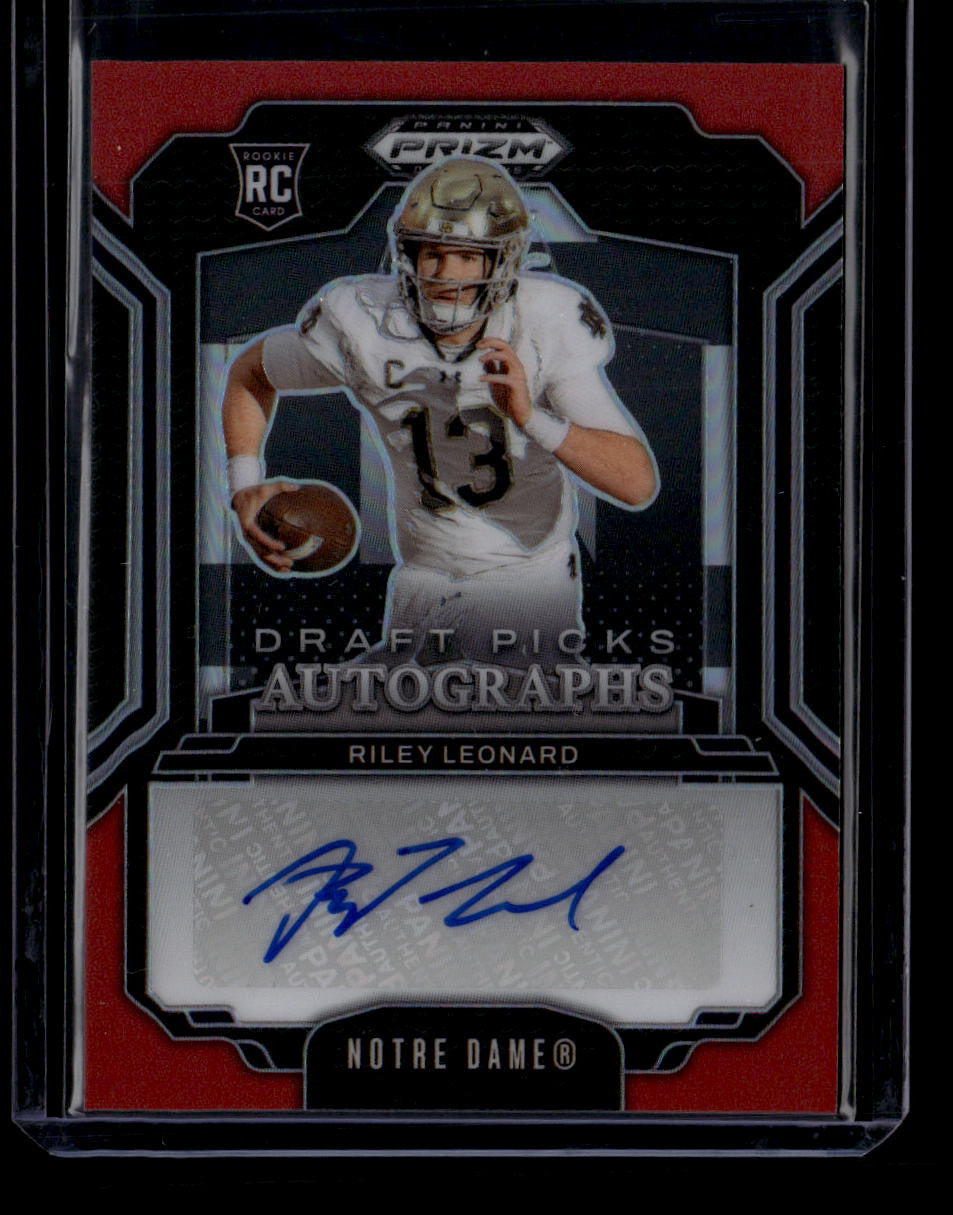 2025 Panini Prizm Draft Picks Autographs Red 7 Riley Leonard Rookie Auto 22/100