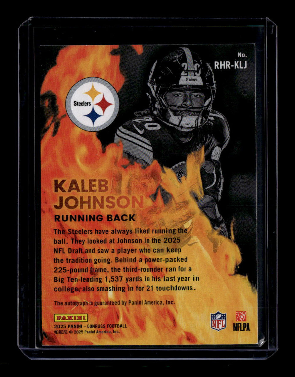 2025 Donruss Red Hot Rookies Autographs 2 Kaleb Johnson Rookie Auto 12/25