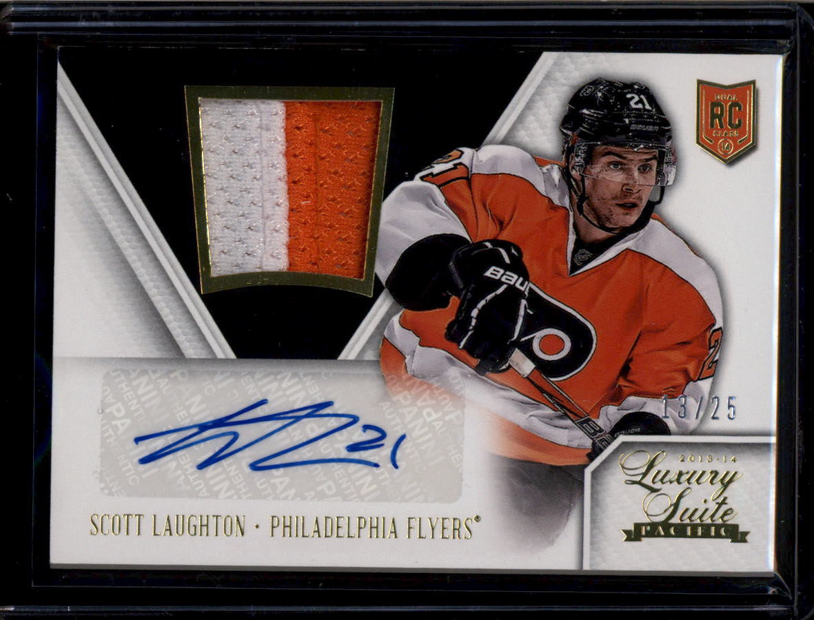 2013-14 Luxury Suite Rookie Autographs Prime Scott Laughton RC Patch Auto 13/25