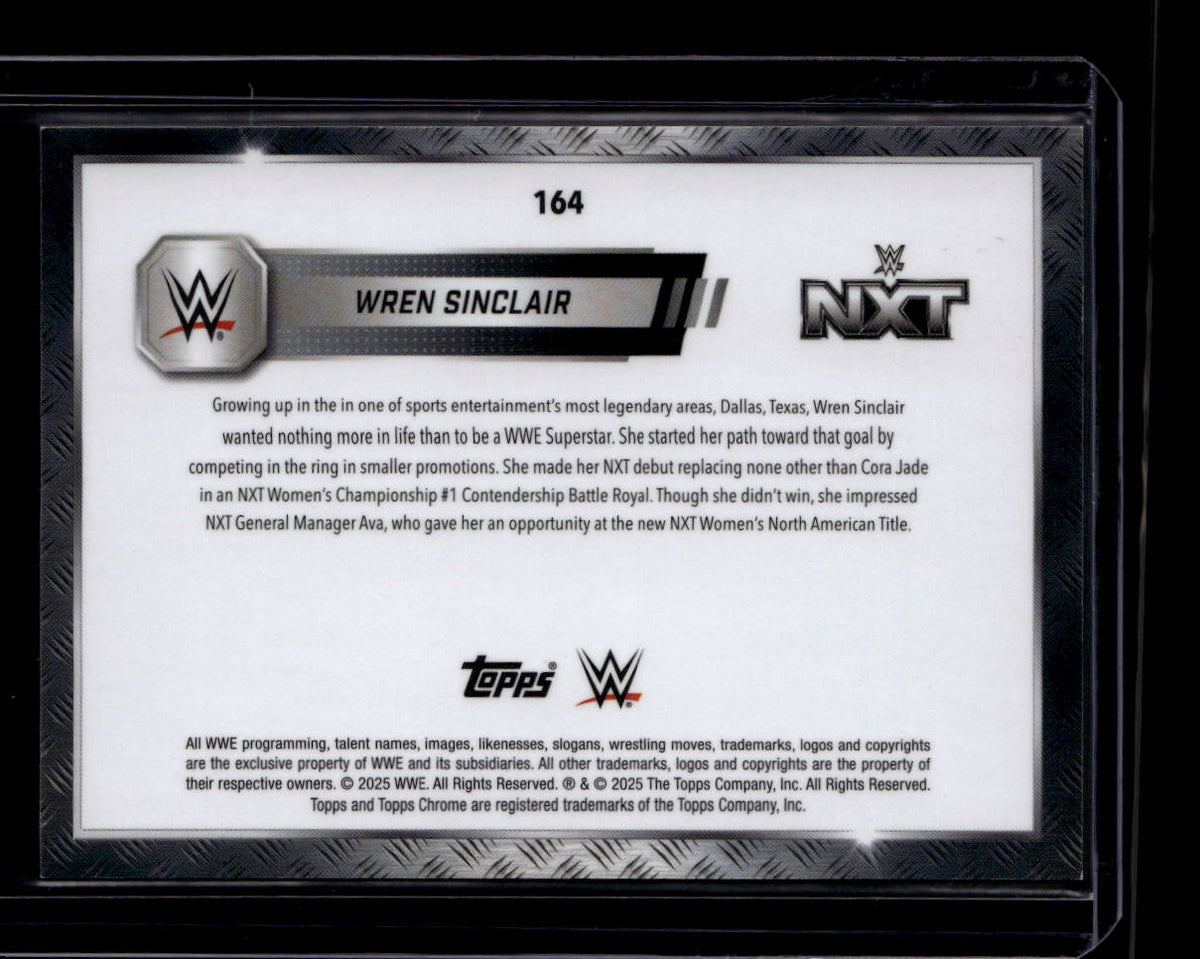SOLD 180360 2025 Topps Chrome WWE Steel Cage Refractor 164 Wren Sinclair 37/37