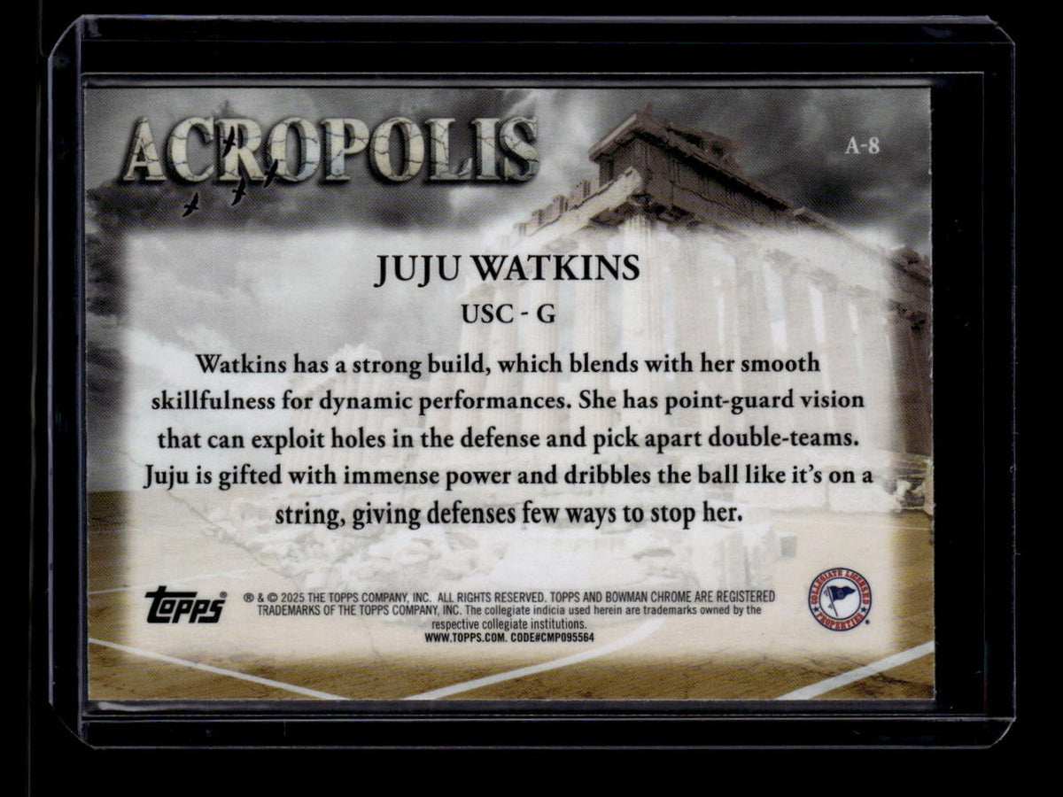 2024-25 Bowman Chrome University Acropolis Blue Refractor Juju Watkins RC 17/150