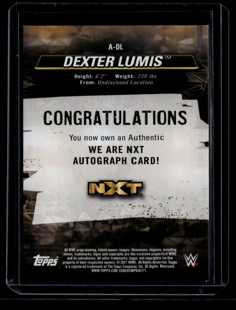 2021 Topps WWE NXT We Are NXT Autographs Green ADL Dexter Lumis Auto 57/99