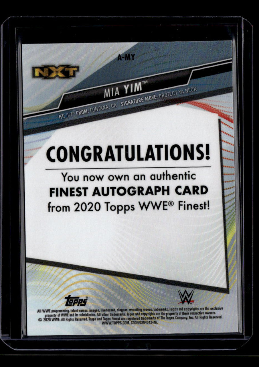 SOLD 180377 2020 Finest WWE Autographs Orange Refractor AMY Mia Yim Auto 41/50