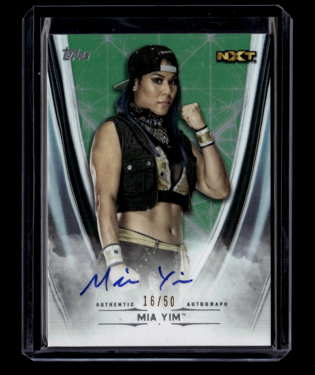 2020 Topps WWE Undisputed Autographs Green AMY Mia Yim Auto 16/50