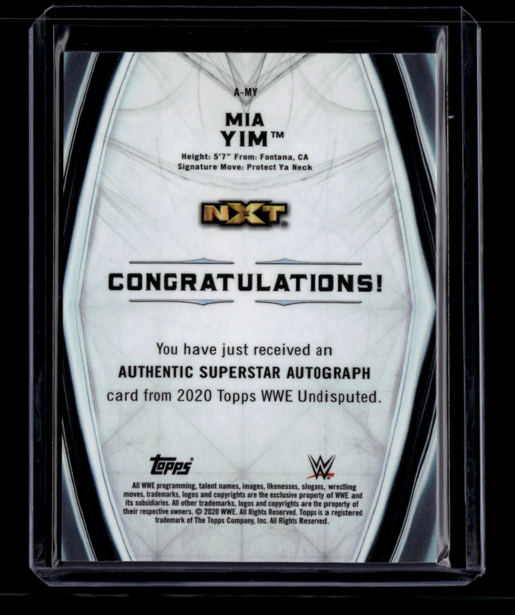2020 Topps WWE Undisputed Autographs Green AMY Mia Yim Auto 16/50