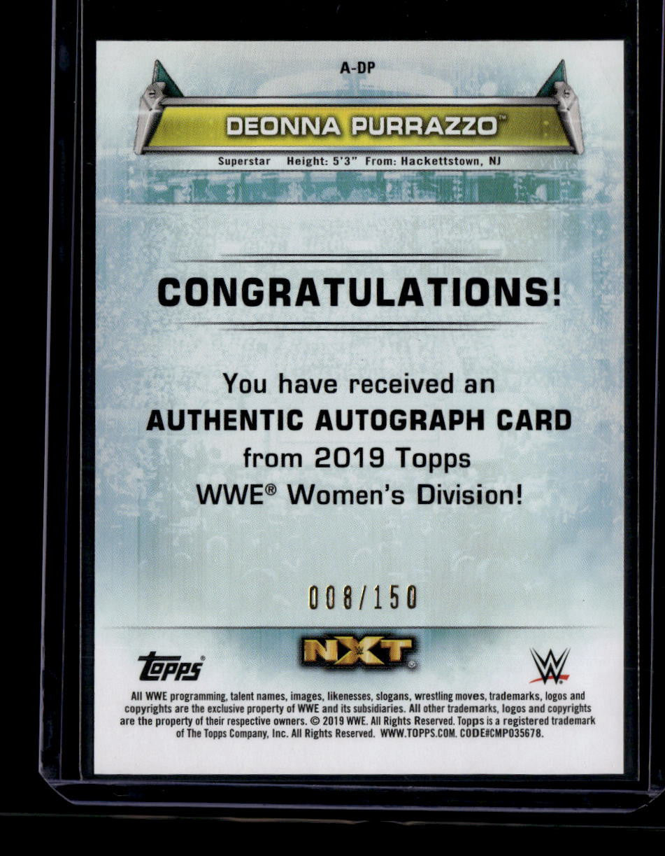 2019 Topps WWE Women's Division Autographs Green ADP Deonna Purrazzo Auto 8/150