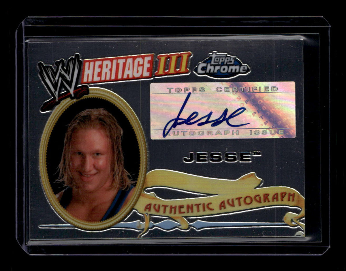 SOLD 180383 2008 Topps Heritage III Chrome WWE Autographs NNO Jesse Auto