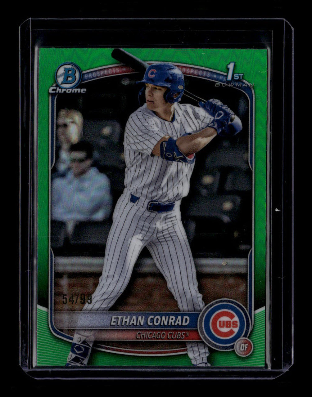 SOLD 180389 2025 Bowman Chrome Draft Green Refractor bdc17 Ethan Conrad Rookie 54/99