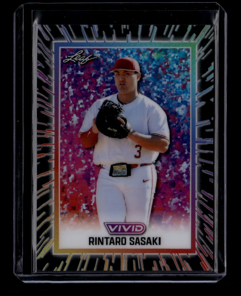 SOLD 180394 2025 Leaf Vivid Prismatic Black 93 Rintaro Sasaki Rookie 1/1