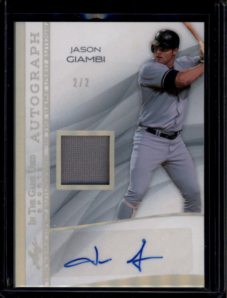 2025 Leaf In the Game Used Sports Autograph Silver Jason Giambi Jersey Auto 2/2