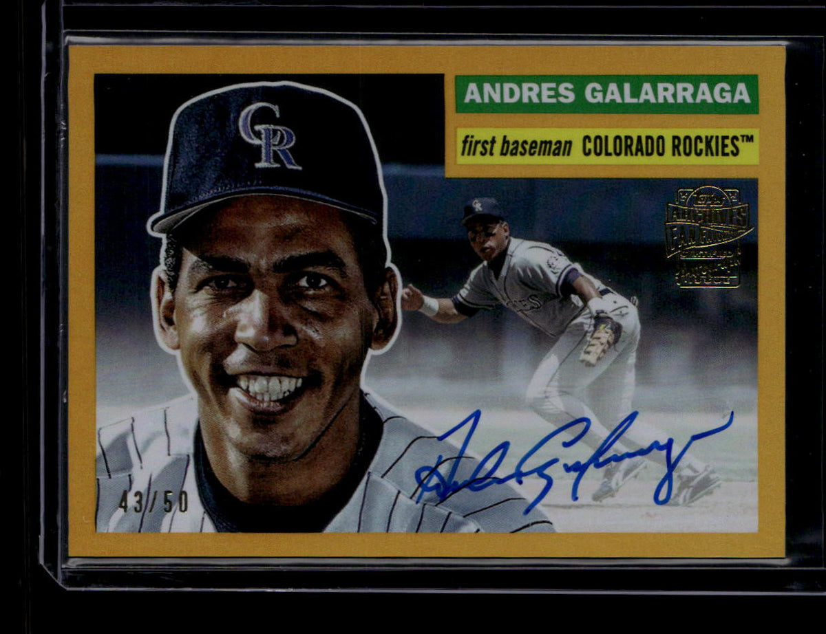 SOLD 180412 2025 Topps Archives 56 Fan Favorites Autographs Gold Andres Galarraga Auto 43/50