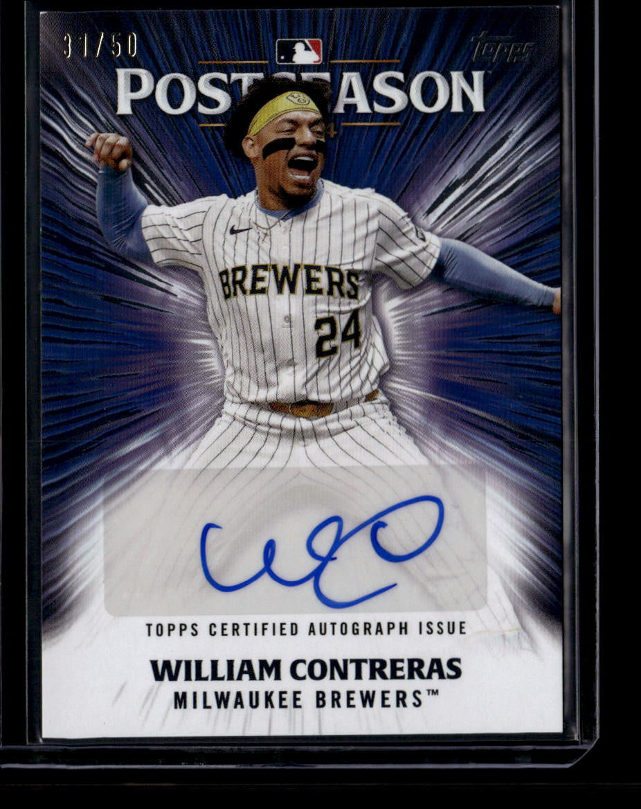 SOLD 180414 2025 Topps Postseason Performance Autographs PPAWC William Contreras Auto 31/50