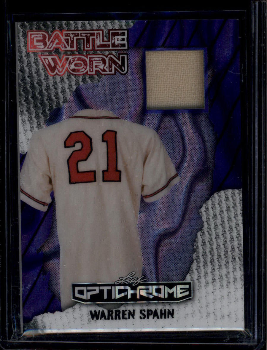2025 Leaf Optichrome Battle Worn Purple Lava bwws1 Warren Spahn Jersey 3/3