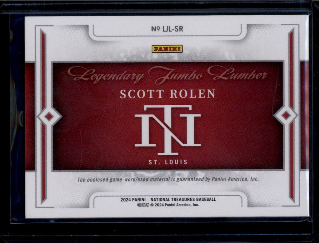2024 Panini National Treasures Legendary Lumber 21 Scott Rolen Jumbo Bat 6/20