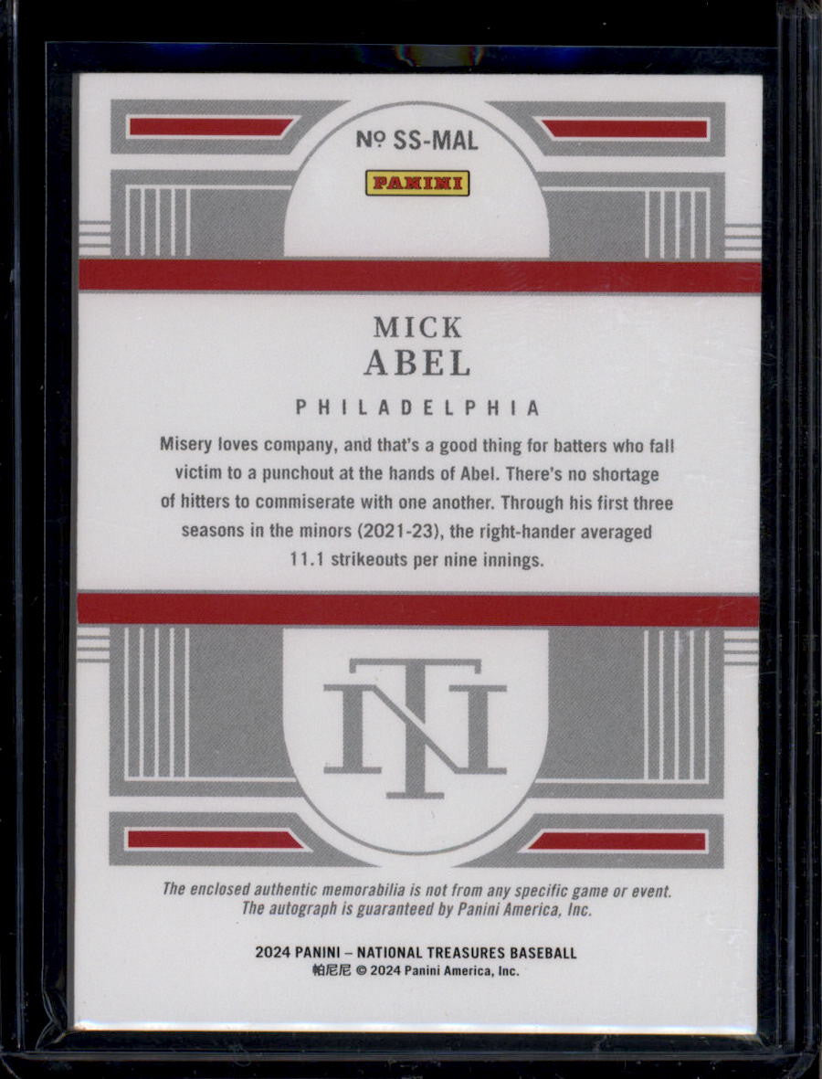 2024 Panini National Treasures Silhouette Signatures Mick Abel RC Patch Auto /25
