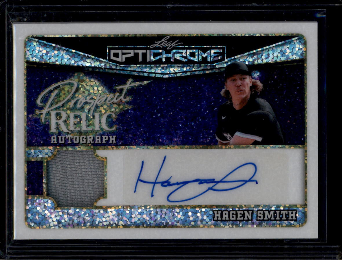 SOLD 180427 2025 Leaf Optichrome Prospect Relic Autograph Hagen Smith Rookie Jersey Auto 1/1